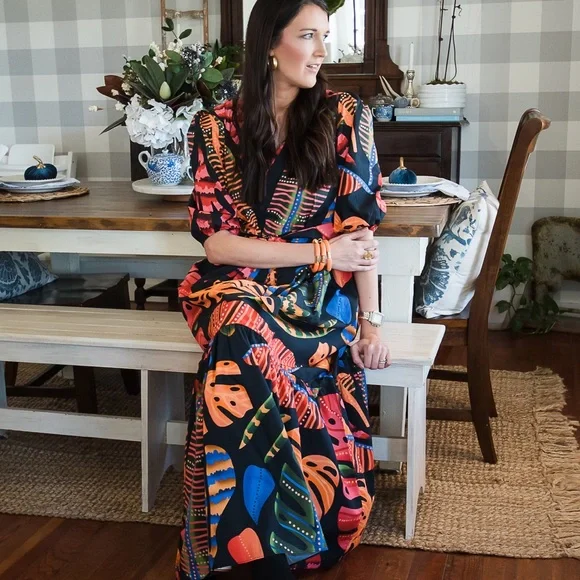 Tropical Print Maxi Dress - Picture 2 of 5